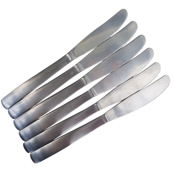 6 Gense Facette Pattern Stainless Knives Sweden Dinner Knife Light Serration 8" - Picture 9 of 11